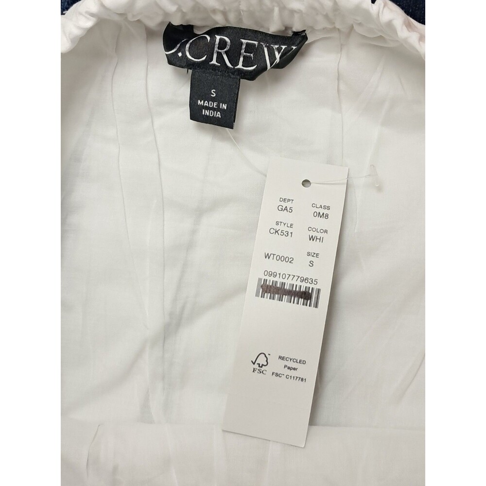 J.Crew Pleated Tie Waist Mini Skirt White Lace Trim Full Skirt CK531 Size S NWT - Picture 4 of 9